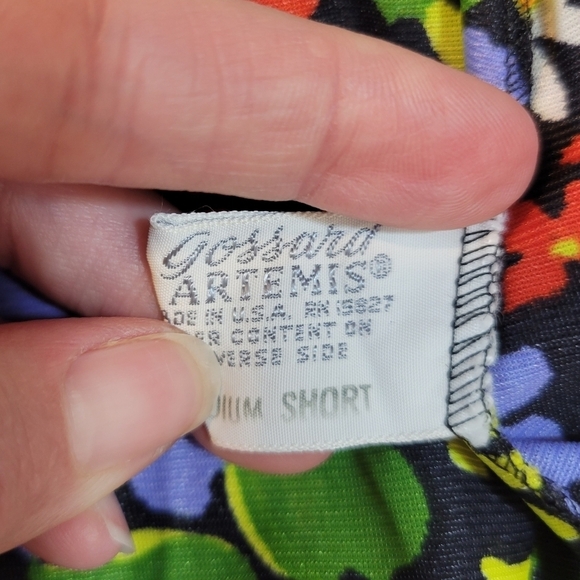VTG 90's Gossard Artemis Womens M Short Bright Floral Scalloped Hem Skirt Slip - Picture 7 of 9